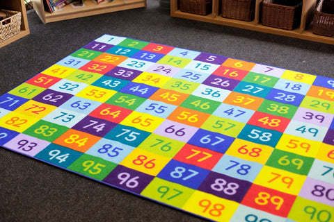 1-100 Numbers 2x1.5m Carpet-Counting Numbers & Colour, Educational Carpet, Kit For Kids, Mats & Rugs, Multi-Colour, Rectangular, Rugs, Wellbeing Furniture-Learning SPACE