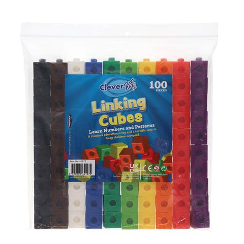 100Pcs Linking Cubes - Learn Numbers and Fractions-Addition & Subtraction, Clever Kidz, Counting Numbers & Colour, Early Years Maths, Fractions Decimals & Percentages, Learning Difficulties, Maths, Maths Toys, Primary Maths-Learning SPACE