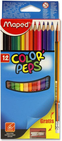 12 Colouring Pencils with Pencil and Sharpener-Arts & Crafts, Back To School, Drawing & Easels, Early Arts & Crafts, Maped Stationery, Nurture Room, Primary Arts & Crafts, Primary Literacy, Stationery, Stock-Learning SPACE