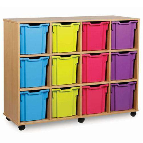 12 Quad Tray Unit-Shelves, Storage, Storage Bins & Baskets, Trays, Wellbeing Furniture-Learning SPACE