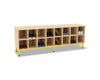 16 Compartment Bench-Cloakroom, Shelves, Storage, Wellbeing Furniture-Maple-Lime-Learning SPACE