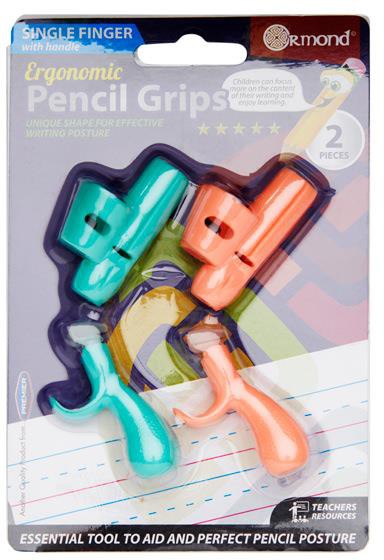 2 Ergonomic Pencil Grips - Single Finger With Handle-Back To School, Dyslexia, Dyspraxia, Handwriting, Learning Difficulties, Neuro Diversity, Ormond, Primary Literacy, Stationery-Learning SPACE