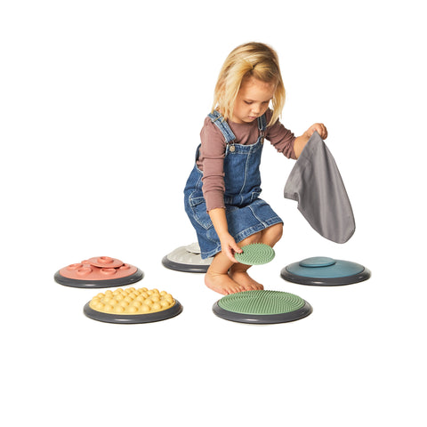 Nordic Tactile Discs 5 Large/5 Small Stepping Stones-AllSensory, Early Years Sensory Play, Gonge, Gross Motor and Balance Skills, Stepping Stones, Tactile Toys & Books-Learning SPACE