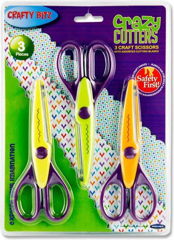 3 Crazy Cutters Craft Scissors-Art Materials, Arts & Crafts, Back To School, Crafty Bitz Craft Supplies, Learning Difficulties, Primary Arts & Crafts, Primary Literacy, Scissors, Stationery, Stock-Learning SPACE