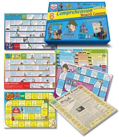 6 Reading Comprehension Board Games Level 2 (9 - 11 years)-Literacy Toys, Primary Games & Toys, Primary Literacy, SmartKids, Spelling Games & Grammar Activities, Stock, Table Top & Family Games-Learning SPACE