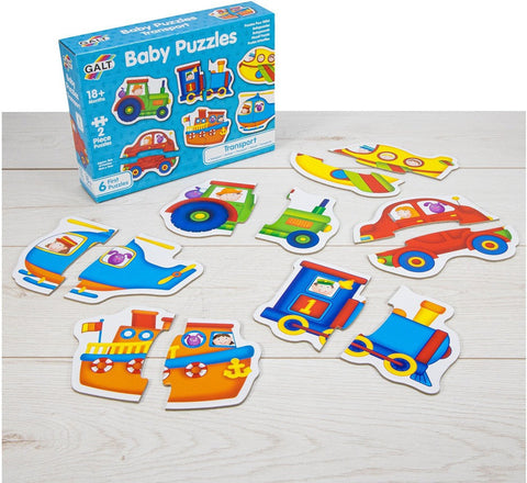 Baby Puzzles - Transport-2-12 Piece Jigsaw, Cars & Transport, Down Syndrome, Galt, Gifts For 2-3 Years Old, Imaginative Play, Stock-Learning SPACE