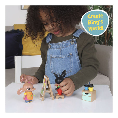 Bing Paint with Bing Figure Playpack-Bing and Friends, Figurines, Gifts For 2-3 Years Old, Small World-Learning SPACE