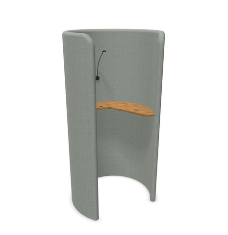 BuzziHug - Sound Reducing Privacy Booth-bespoke, booth, Buzzi Space, Dividers, Library Furniture, Noise Reduction, Wellbeing Furniture-Hazy Grey - TRCS+ 9107-Antwerp Oak (+£238)-With LED Light (+£350)-Learning SPACE