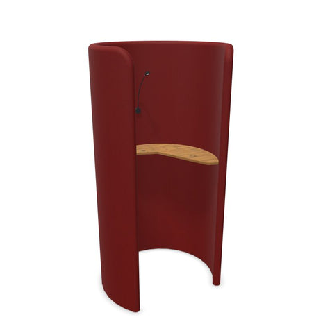 BuzziHug - Sound Reducing Privacy Booth-bespoke, booth, Buzzi Space, Dividers, Library Furniture, Noise Reduction, Wellbeing Furniture-Hazy Red - TRCS+ 9405-Antwerp Oak (+£238)-With LED Light (+£350)-Learning SPACE