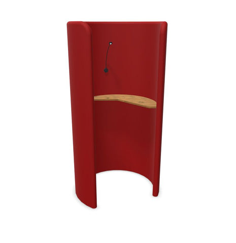 BuzziHug - Sound Reducing Privacy Booth-bespoke, booth, Buzzi Space, Dividers, Library Furniture, Noise Reduction, Wellbeing Furniture-Red - TRCS 4207-Antwerp Oak (+£238)-With LED Light (+£350)-Learning SPACE