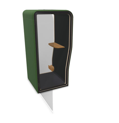 BuzziNest - Sound Reducing Privacy Booth-bespoke, booth, Buzzi Space, Dividers, Library Furniture, Noise Reduction, Wellbeing Furniture-Left Handed-Hazy Green - TRCS+ 9704-Oak (+£525)-Learning SPACE