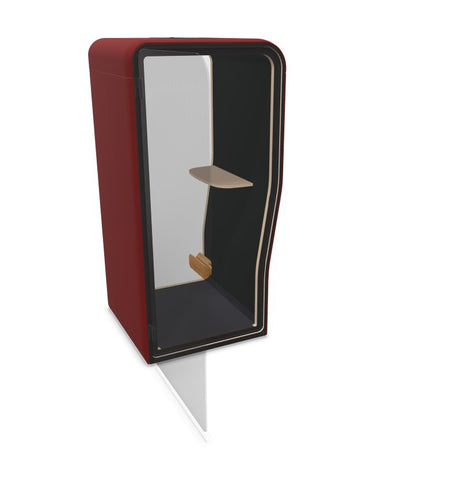 BuzziNest - Sound Reducing Privacy Booth-bespoke, booth, Buzzi Space, Dividers, Library Furniture, Noise Reduction, Wellbeing Furniture-Left Handed-Hazy Red - TRCS+ 9405-Truffle Grey Laminate-Learning SPACE