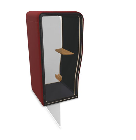 BuzziNest - Sound Reducing Privacy Booth-bespoke, booth, Buzzi Space, Dividers, Library Furniture, Noise Reduction, Wellbeing Furniture-Left Handed-Hazy Red - TRCS+ 9405-Oak (+£525)-Learning SPACE