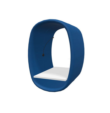 BuzziRing - Wall Mounted Acoustic Privacy Booth-bespoke, booth, Buzzi Space, Dividers, Library Furniture, Noise Reduction, Wellbeing Furniture-Blue - TRCS 6075-White Melamine-Learning SPACE