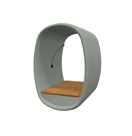 BuzziRing - Wall Mounted Acoustic Privacy Booth-bespoke, booth, Buzzi Space, Dividers, Library Furniture, Noise Reduction, Wellbeing Furniture-Hazy Grey - TRCS+ 9107-Antwerp Oak (+£179)-Learning SPACE