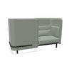 BuzziSpark Sound Reducing Sofa-Armchair, bespoke, booth, Buzzi Space, Full Size Seating, Noise Reduction, Padded Seating, Seating, Sofa, Wellbeing Furniture-Original AG102 - Right open (2 Person)-Medium-Hazy Grey - TRCS+ 9107-Learning SPACE