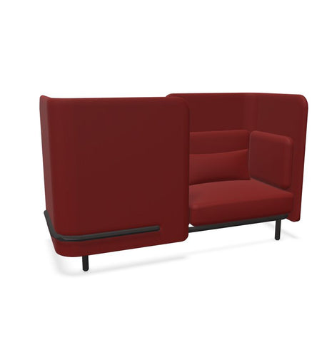 BuzziSpark Sound Reducing Sofa-Armchair, bespoke, booth, Buzzi Space, Full Size Seating, Noise Reduction, Padded Seating, Seating, Sofa, Wellbeing Furniture-Original AG102 - Right open (2 Person)-Medium-Hazy Red - TRCS+ 9405-Learning SPACE