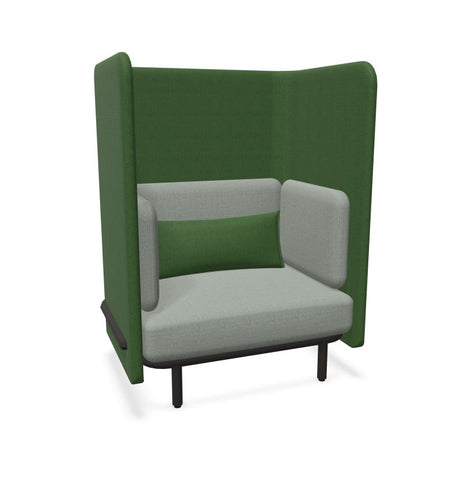 BuzziSpark Sound Reducing Sofa-Armchair, bespoke, booth, Buzzi Space, Full Size Seating, Noise Reduction, Padded Seating, Seating, Sofa, Wellbeing Furniture-Sofa AG111 (1 Person)-Low-Hazy Green - TRCS+ 9704-Learning SPACE