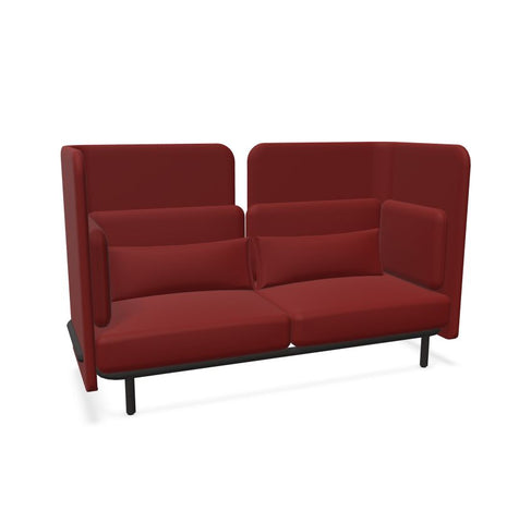 BuzziSpark Sound Reducing Sofa-Armchair, bespoke, booth, Buzzi Space, Full Size Seating, Noise Reduction, Padded Seating, Seating, Sofa, Wellbeing Furniture-Sofa AG112 (2 Person)-Medium-Hazy Red - TRCS+ 9405-Learning SPACE