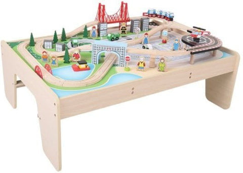 City Train Set and Table-Bigjigs Rail, Bigjigs Toys, Cars & Transport, Discontinued, Down Syndrome, Gifts For 3-5 Years Old, Imaginative Play, Primary Games & Toys, Stock, Train, Wooden Toys-Learning SPACE