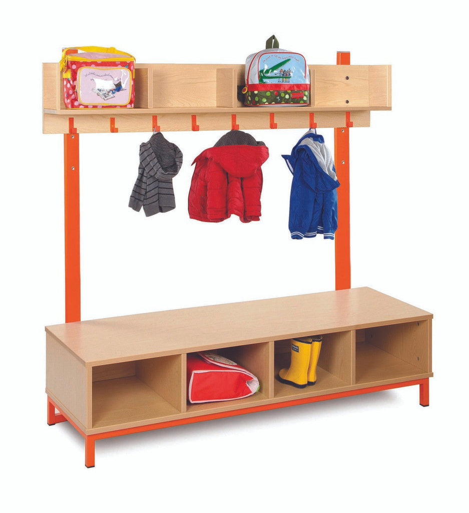 Complete Cloakroom Unit-Cloakroom, Shelves, Storage, Wellbeing Furniture-Maple-Tangerine-Learning SPACE