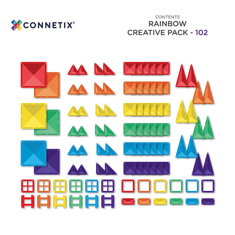 Connetix Rainbow Creative Pack – 102 Piece Set-Connetix Tiles-Learning SPACE