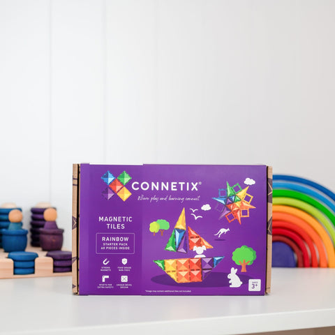 Connetix Rainbow Starter Pack – 60 Piece Set-Connetix Tiles, Engineering & Construction, Featured, Fine Motor Skills, Gifts For 3-5 Years Old, S.T.E.M-Learning SPACE