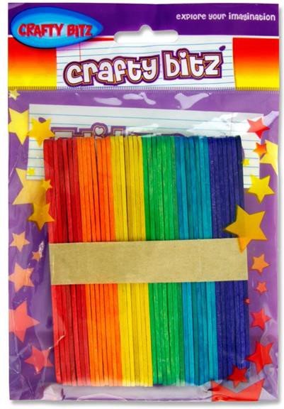 Crafty Bitz Coloured Lollipop Sticks Pk 42-Art Materials, Arts & Crafts, Baby Arts & Crafts, Crafty Bitz Craft Supplies, Early Arts & Crafts, Primary Arts & Crafts, Seasons, Spring, Stock-Learning SPACE