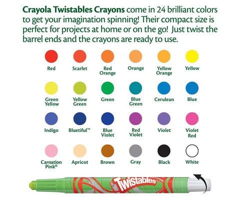 Crayola - 24 Twistables Crayons-Art Materials, Arts & Crafts, Baby Arts & Crafts, Back To School, Crayola, Drawing & Easels, Early Arts & Crafts, Primary Arts & Crafts, Primary Literacy, Stationery-Learning SPACE