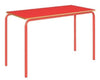 Crushed Bent Table: Colour Collection-Classroom Furniture, Classroom Table, Metalliform, Rectangular, Table, Wellbeing Furniture-1100x550-46cm (3-4 Years)-Red-Learning SPACE