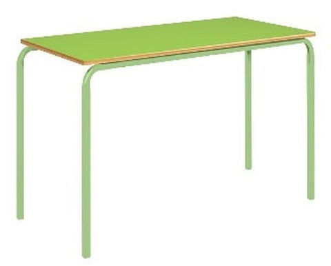 Crushed Bent Table: Colour Collection-Classroom Furniture, Classroom Table, Metalliform, Rectangular, Table, Wellbeing Furniture-1100x550-46cm (3-4 Years)-Tangy Green-Learning SPACE