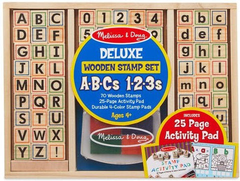 Deluxe Stamp Set ABC 123-Art Materials, Arts & Crafts, Counting Numbers & Colour, Early Arts & Crafts, Early Years Literacy, Early Years Maths, Learning Difficulties, Maths, Primary Arts & Crafts, Primary Maths, Shape & Space & Measure, Stacking Toys & Sorting Toys, Wooden Toys-Learning SPACE