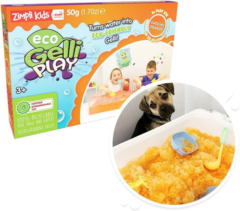 Eco Gelli Play - 50G-AllSensory, Baby Bath. Water & Sand Toys, Eco Friendly, Helps With, Matrix Group, Messy Play, Sand & Water, Sensory Seeking, Tactile Toys & Books, Water & Sand Toys, Zimpli Kids-Orange-Learning SPACE