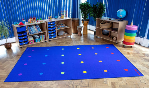 Essentials Rainbow Spots Indoor/Outdoor 3x2m Carpet-Kit For Kids, Mats & Rugs, Neutral Colour, Placement Carpets, Rectangular, Rugs, Wellbeing Furniture-Learning SPACE