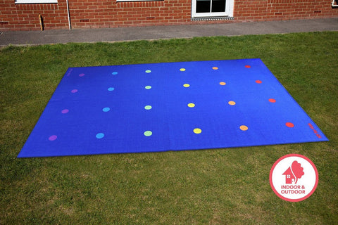 Essentials Rainbow Spots Indoor/Outdoor 3x2m Carpet-Kit For Kids, Mats & Rugs, Neutral Colour, Placement Carpets, Rectangular, Rugs, Wellbeing Furniture-Learning SPACE