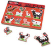 Farm Animals Sound Puzzle - 8 Pieces-Baby Wooden Toys, Down Syndrome, Farms & Construction, Imaginative Play, Sound. Peg & Inset Puzzles, Stock-Learning SPACE