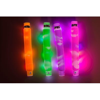 Fidget Pop Tubes with LED-AllSensory, Fidget, Sensory Light Up Toys, Squishing Fidget, Stress Relief, Toys for Anxiety-Learning SPACE