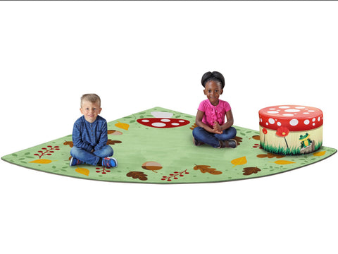 Forest Friends™ Corner Placement 2x2m Carpet-Corner & Semi-Circle, Forest School & Outdoor Garden Equipment, Kit For Kids, Mats & Rugs, Natural, Nature Sensory Room, Neutral Colour, Placement Carpets, Rugs, Wellbeing Furniture, World & Nature-Learning SPACE