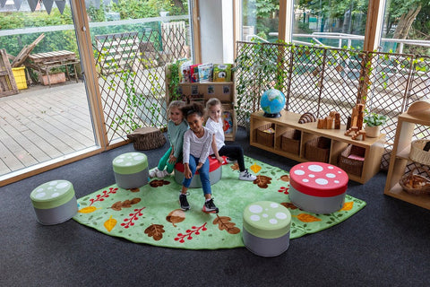 Forest Friends™ Corner Placement 2x2m Carpet-Corner & Semi-Circle, Forest School & Outdoor Garden Equipment, Kit For Kids, Mats & Rugs, Natural, Nature Sensory Room, Neutral Colour, Placement Carpets, Rugs, Wellbeing Furniture, World & Nature-Learning SPACE