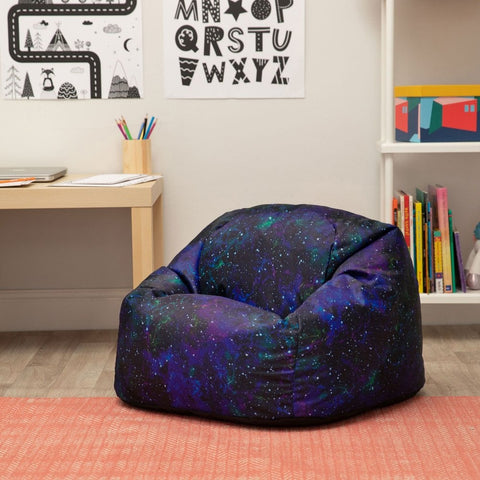 Galaxy Print UV Reactive Children's Bean Bag-AllSensory, Bean Bags, Bean Bags & Cushions, Eden Learning Spaces, Star & Galaxy Theme Sensory Room, Stock, Teenage & Adult Sensory Gifts, UV Reactive, Wellbeing Furniture-Learning SPACE