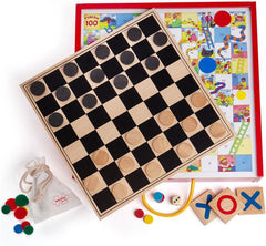 Wooden Games Compendium: Snakes & Ladders, Draughts & More-Bigjigs Toys, Christmas, Christmas 2024, Early Years Travel Toys, Primary Games & Toys, Primary Travel Games & Toys, Stock, Table Top & Family Games, Teen Games-Learning SPACE