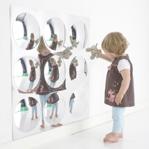 Giant Mirror with 9 Dome Sensory Bubbles-AllSensory, Helps With, Outdoor Mirrors, Playground Equipment, Playground Wall Art & Signs, Sensory Garden, Sensory Mirrors, Sensory Seeking, Sensory Wall Panels & Accessories, Stock-Learning SPACE