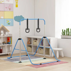 Adjustable Kids Gymnastics Bar with Rings-Balancing Equipment, Featured, Gross Motor and Balance Skills-Learning SPACE