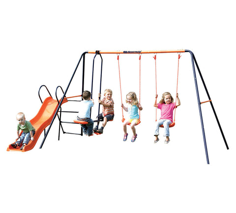 Hedstrom Europa: Double swing, glider and slide-Hedstrom, Outdoor Slides, Outdoor Swings, Seasons, Summer-Learning SPACE