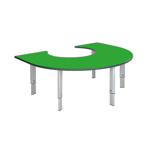 Height Adjustable Rainbow Range Table-Classroom Furniture, Classroom Table, Height Adjustable, Horseshoe, Metalliform, Table, Wellbeing Furniture-Green-Learning SPACE