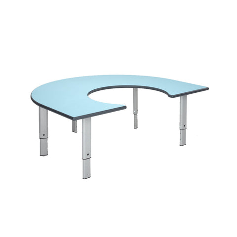 Height Adjustable Rainbow Range Table-Classroom Furniture, Classroom Table, Height Adjustable, Horseshoe, Metalliform, Table, Wellbeing Furniture-Soft Blue-Learning SPACE