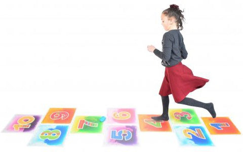 Hopscotch Liquid Floor Tiles - Set of 10 (40x40cm)-AllSensory, Counting Numbers & Colour, Dyscalculia, Helps With, Lumina, Maths, Neuro Diversity, Primary Maths, Sensory Floor Tiles, Sensory Flooring, Sensory Processing Disorder, Sensory Seeking, Stock, Visual Sensory Toys-Learning SPACE