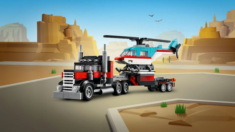 LEGO® Creator Flatbed Truck with Helicopter toy-Building Blocks, Cars & Transport, Fine Motor Skills, LEGO®-Learning SPACE