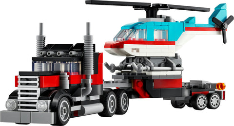 LEGO® Creator Flatbed Truck with Helicopter toy-Building Blocks, Cars & Transport, Fine Motor Skills, LEGO®-Learning SPACE