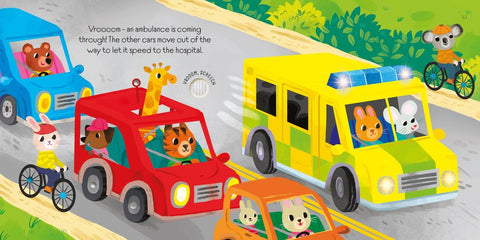 Lights and Sounds Emergency Vehicles Book-Baby Books & Posters, Cars & Transport, Early Years Books & Posters, Imaginative Play, Sound, Sound Books, Usborne Books-Learning SPACE